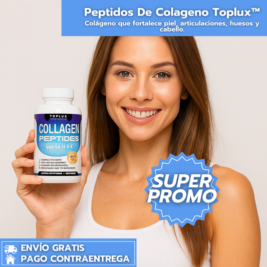 Peptidos De Colageno Toplux™: Colágeno que fortalece piel, articulaciones, huesos y cabello.