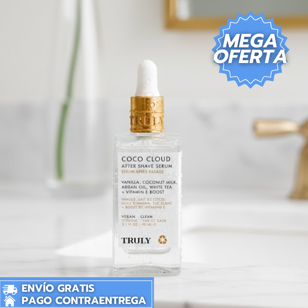 Truly Coco Cloud™:  Aceite post-afeitado de coco que calma, hidrata y suaviza la piel al instante.
