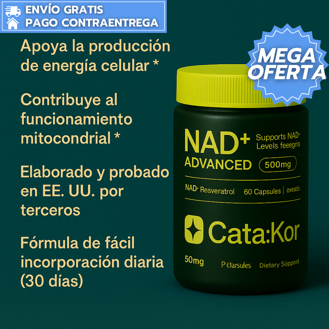 Cata-Kor Advance NAD+™:  Suplemento Liposomal de NAD+ que potencia la energía celular.