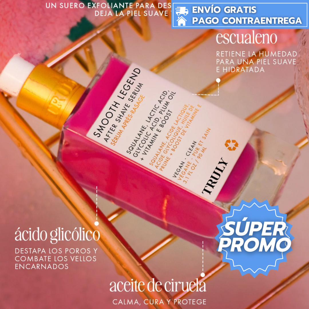 Truly™ Smooth Legend: Sérum post-afeitado que deja la piel calmada, suave y sedosa.